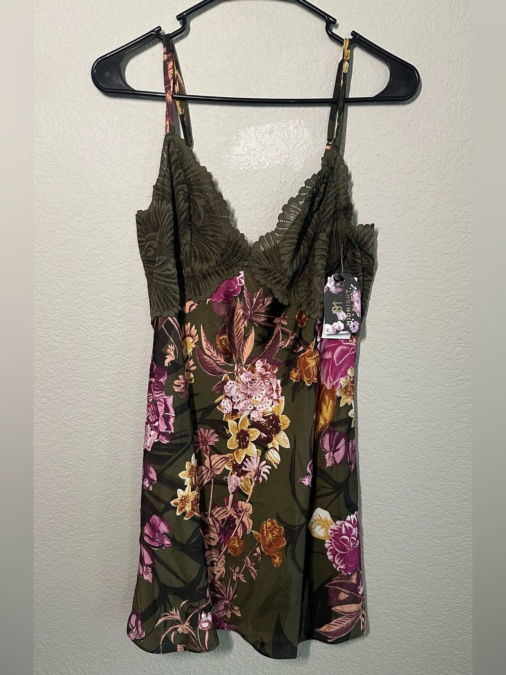 Olive Floral Lace-Trim Chemise - Women Intimates